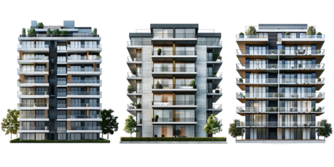 They are buildings isolated in the background.