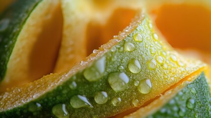 Close-up of Sliced Lime with Water Droplets
