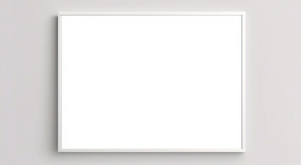 窓の光と影を持つ白い壁の背景に掛かっている最小限の空の正方形の白いフレーム画像のモックアップ。画像を分離する	