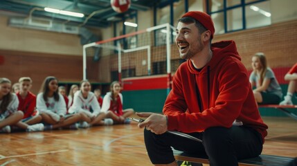 The coach and team gathering