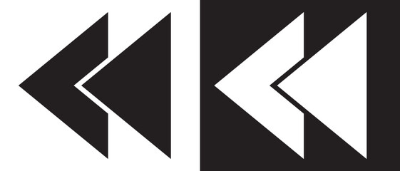 Back arrow previous, reply icon on a white background. Vector illustration.