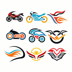 Motorcycle logos collection symbol designs for business (19)