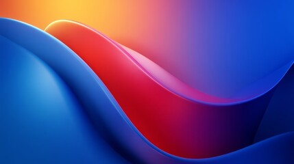 Abstract Blue and Red Gradient Waves, Digital Art, Abstract Background, Color Gradient, 3D Rendering