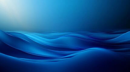Fototapeta premium Abstract Blue Waves, Digital Art, Abstract Background, Minimalist, Blue , Gradient , Waves