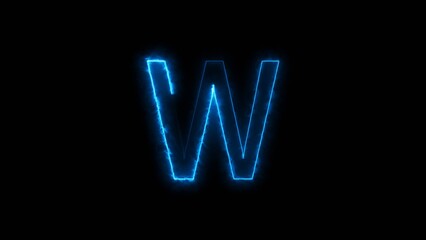 Blue Neon Energy Font Letter Symbol Illustration Background.