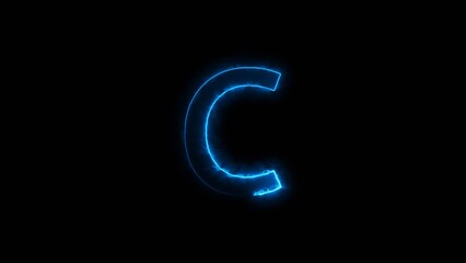 Naklejka premium Blue Neon Energy Font Letter Symbol Illustration Background.