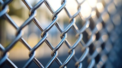 Fototapeta premium Close-up of a Chain Link Fence