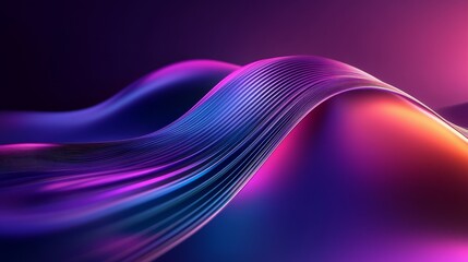 Abstract Purple and Blue Wavy Lines, 3D, Gradient, Digital Art, Abstract Background, Purple, Blue