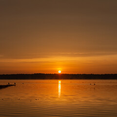 sunset on the lake