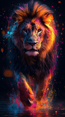 Naklejka premium beautiful lion