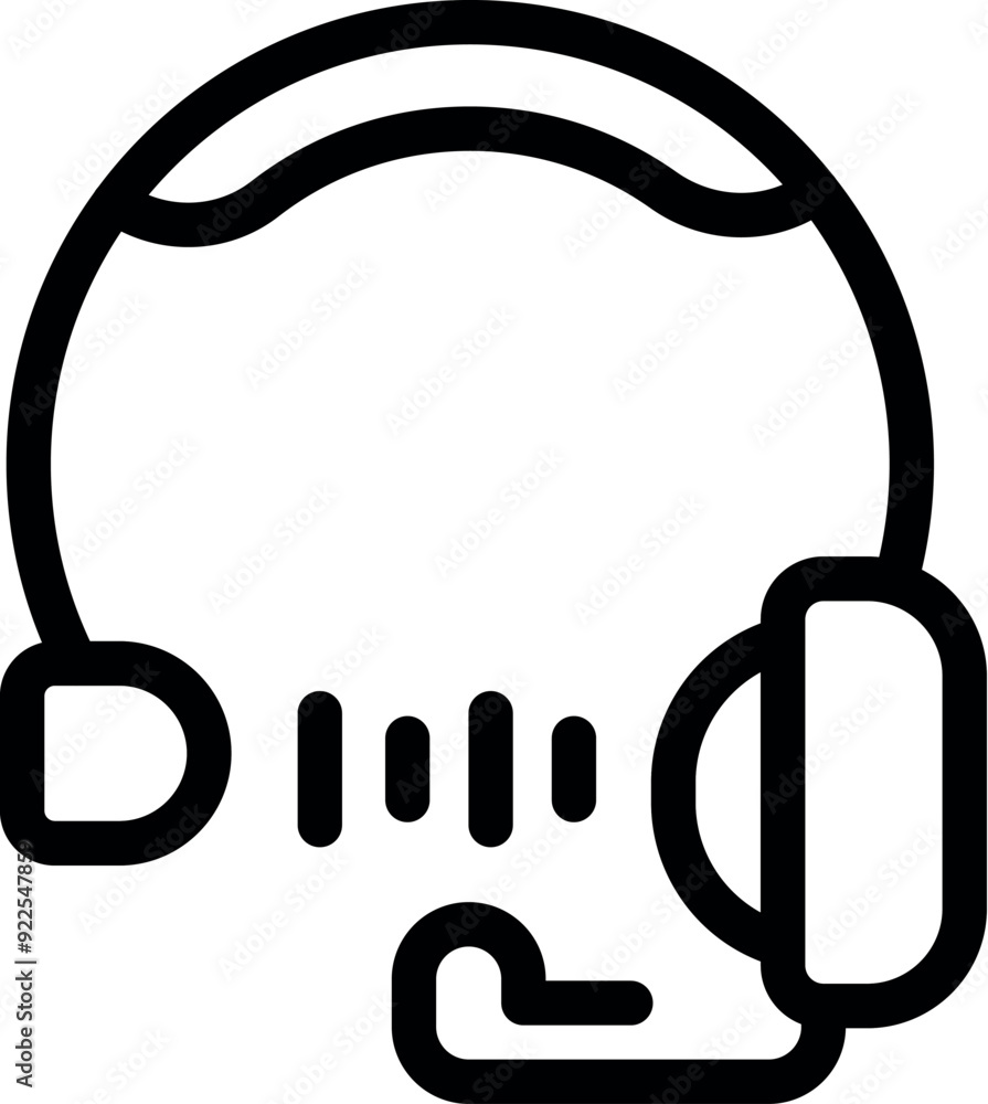 Aufkleber simple black and white icon of a headset with sound waves coming from it, ideal for representing aud