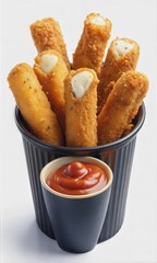 Irresistible Cheese Mozzarella Sticks: Crispy and Golden Brown with Gooey, Stretchy Cheese for the Perfect Snack or Appetizer
