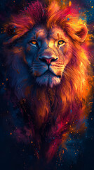 Naklejka premium beautiful lion