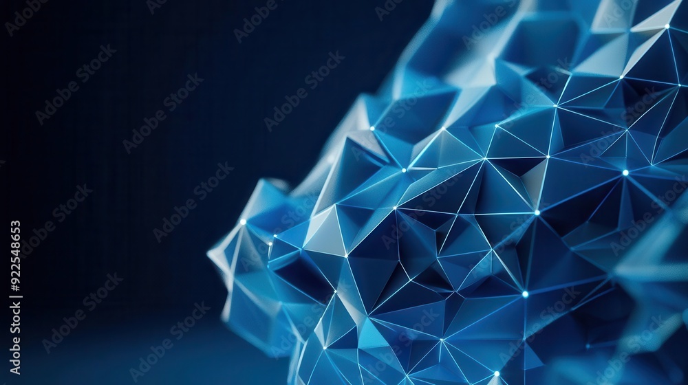 Poster abstract polygonal pattern with 3d effects, ideal for tech and modern themes