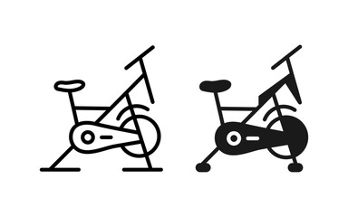 Spinning or Exercise bike icon vector illustration. Fitness icon