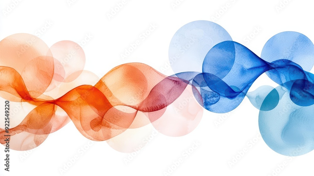 Aufkleber abstract colorful wave background with flowing lines and circles.