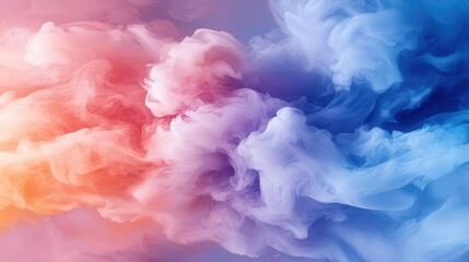 Abstract colorful smoke swirls in orange, white, and blue.
