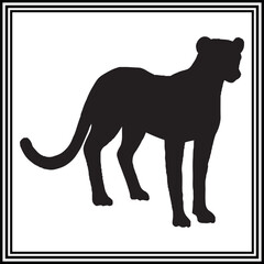 Cheetah silhouette vector , wildlife animal illustration.
