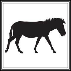 Walking zebra silhouette.