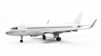 Obraz premium white commercial airplane isolated on white