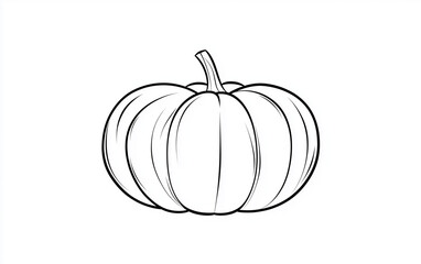 a simple one line illustration of a pumpkin for coloring book.