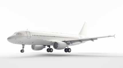 Fototapeta premium white commercial airplane isolated on white