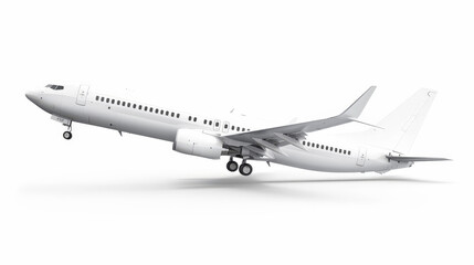 Obraz premium white commercial airplane isolated on white