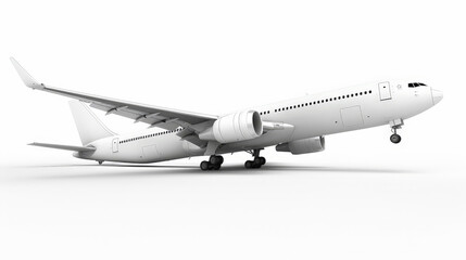 Obraz premium white commercial airplane isolated on white