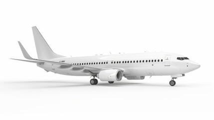 white commercial airplane isolated on white