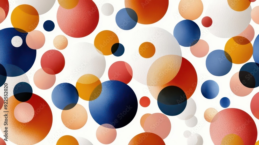 Poster abstract background with colorful circles in various sizes and transparency.