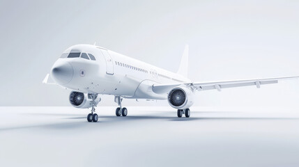 Obraz premium white commercial airplane isolated on white