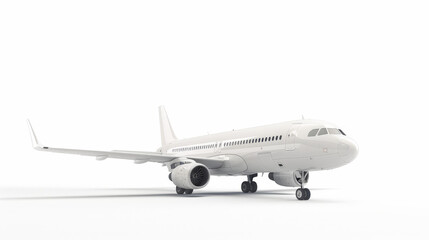 Obraz premium white commercial airplane isolated on white