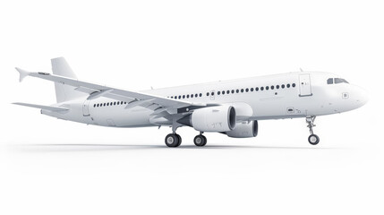 Obraz premium white commercial airplane isolated on white