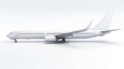 white commercial airplane isolated on white