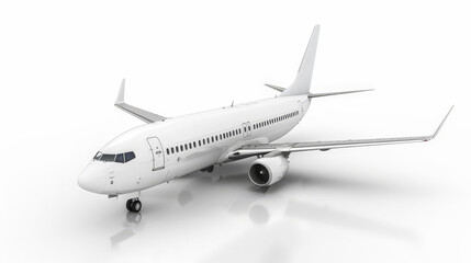 Obraz premium white commercial airplane isolated on white