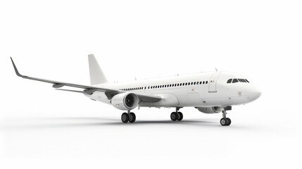 Obraz premium white commercial airplane isolated on white