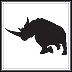 Rhinoceros silhouette vector , wildlife animal illustration.