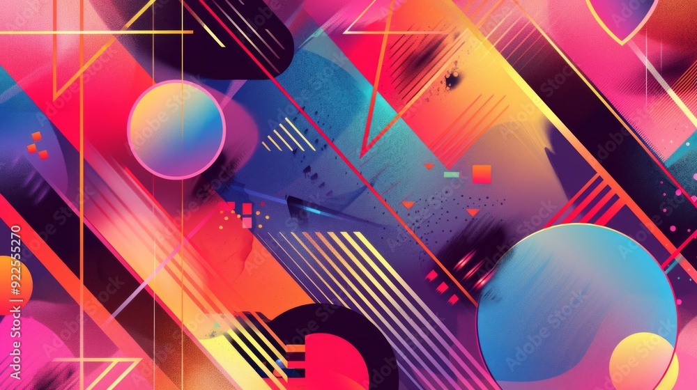 Poster create a colorful vector background with a modern, abstract feel. use a mix of vibrant colors and ge