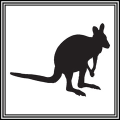 Kangaroo silhouette vector , wildlife animal illustration.