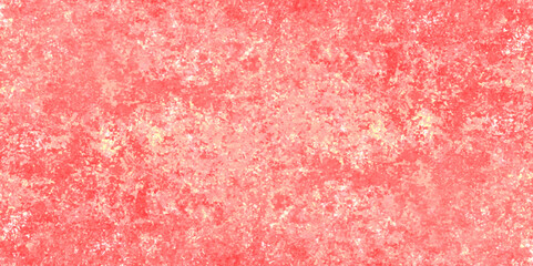 Trendy living coral color texture of a concrete wall with cracks and scratches. limestone textured background. Decorative red panoramic background texture. Vintage texture of plaster or grungy marble.