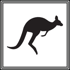Kangaroo silhouette vector , wildlife animal illustration.