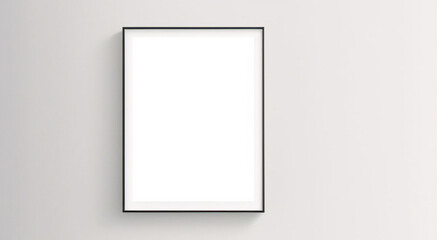 リアルなフォトフレームのモックアップ。白い空白の壁に垂直の大きな A3、A4 フレームのモックアップ。シンプル、クリーン、モダン、ミニマルなポスター フレーム。垂直の白い額縁のモックアップ。国際用紙サイズ	