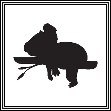 recommend clip art: Koala hanging on a tree silhouette.