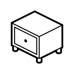 Nightstand icon in isometry style. Domestic and office furniture and equipment.