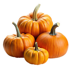 Obraz premium Pumpkins isolated on the white background. Fresh pumpkin fruits isolated on white background. Ai generated