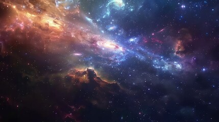 Fototapeta premium Create an enchanting galaxy background featuring a stunning array of stars, colorful nebula clouds, and distant galaxies.