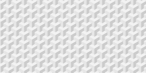 Vector of cube geometric pattern grid backdrop triangle background. Abstract cube geometric tile and mosaic wall or grid backdrop hexagon technology. white and gray geometric block cube structure.