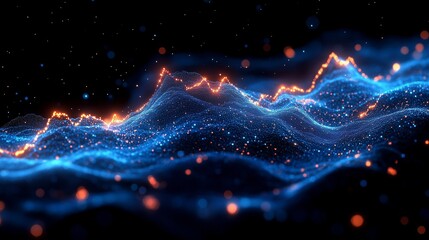 Financial stock market diagram with graph lines, chart with rising and falling lines, detailed and intricate stock market. Ai generative