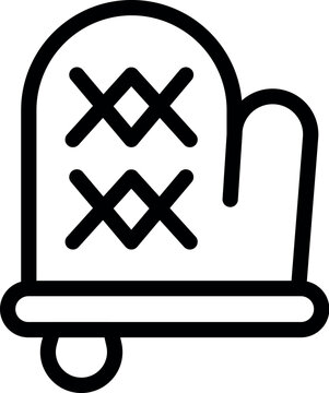 recommend clip art: Simple black and white line art of a kitchen glove, perfect for representing baking and cooking concepts