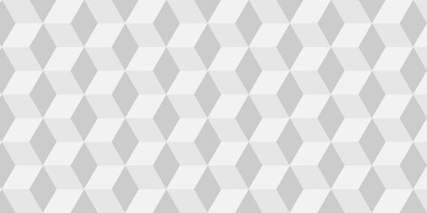Fototapeta premium Minimal vector cubes geometric tile and mosaic wall grid backdrop hexagon technology wallpaper background. white and gray block cube structure backdrop grid triangle texture vintage design.